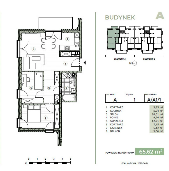 firma budowlana prezentuje mieszkanie A/A1/1 I piętra bloku A os. Krajobrazowe - Kalisz Sulisławice