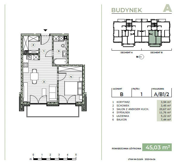 firma budowlana prezentuje mieszkanie A/B1/2 I piętra bloku A os. Krajobrazowe - Kalisz Sulisławice