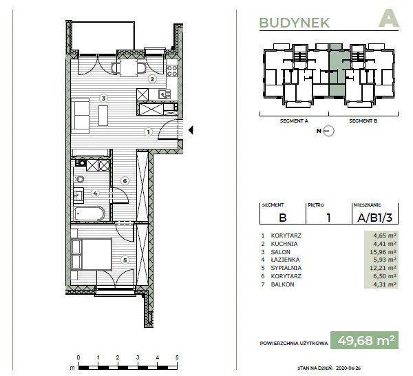 firma budowlana prezentuje mieszkanie A/B1/3 I piętra bloku A os. Krajobrazowe - Kalisz Sulisławice
